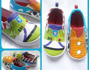 Toy Story Woody and Buzz custom shoes