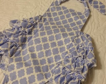 Baby Romper, Bubble Romper, Spring Romper, Baby Girl Romper, Periwinkle Romper, Toddler Romper