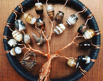 Tree of Life 4 inch Sardonyx beads quartz point