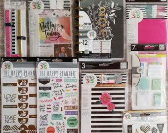 Create 365 The Mini Happy Planner 2018 Delicate Garden & Accessories Lot New!