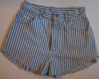 striped high waisted shorts size 26
