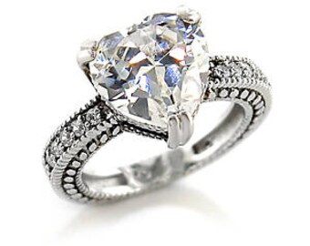 Ring - ref7x006 - rhodium - sets of white cz