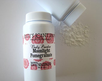 Dry Shampoo - Silky Dusting Body Powder - Moonlight Pomegranate - Talc Free - Natural - Vegan - Bath and Body -