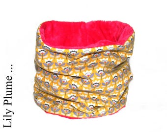 Floral green kids neck warmer cowl