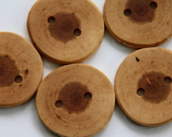 5 medium light coloured cherry buttons 1-3/8"
