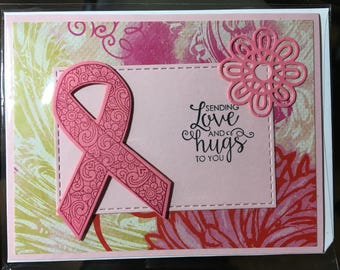 Breast Cancer Awareness Pink Ribbon Greeting Card