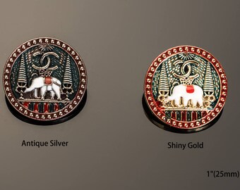 Antique Buttons Custom Famous Brand Bead Luxury OverCoat Metal Sewing DIY 1"/0.79"(25mm/20mm)- c38