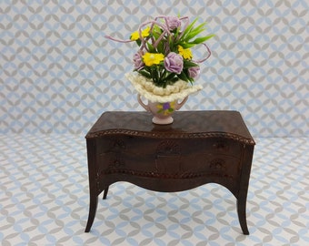 Renwal Dining room Smaller Sideboard Flowers Doll House Toy Plastic