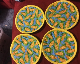 machine and insulated quilted Corn potholders