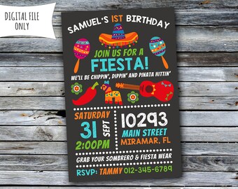 Fiesta Invitation / Fiesta Birthday Invitation / Cinco de Mayo (Personalized) Digital Printable File