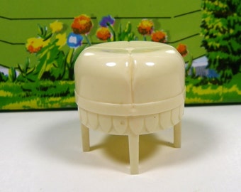 MARX BATHROOM STOOL, 1950's, Hard Plastic, 3/4" Traditional Style, Vintage Dollhouse Furniture