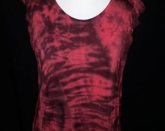 Tie dyed ruffle sleeve tank