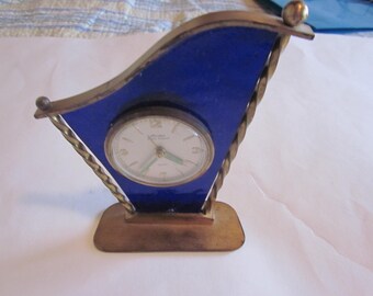 linden alarm clock, germany, clocks.cobalt blue harp