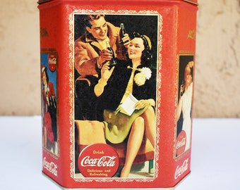 Vintage tin box, Coca Cola, tin box, CocaCola, Coca Cola tin box