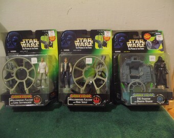 3/ 1997 Kenner Star Wars GUNNER STATION Han Solo Luke Skywalker & Darth Vader