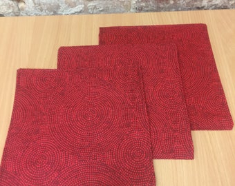 Fabric placemats, red placemats, table decor, home decor, Scandinavian design, gift