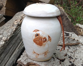 Pug Urn Pet Cremation Urn for Dog Up to 20 lbs or Keepsake Urn