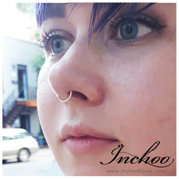 Anneau de nez septum, nez Minimal Simple Hoop, Piercing nez, lèvres, bague l\u0027oreille supérieure, mamelon, Gypsy anneau Septum Piercing, petit cerceau,