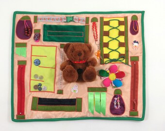Dementia fidget blanket Quilt Activities for alzheimer's Sensory Special needs Occupational therapy Nursing home Busy Tactile blanket Gift