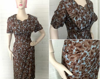 Vintage 1950s Wiggle Dress L/XL Volup