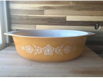 Butterfly Gold Pyrex Oval Casserole