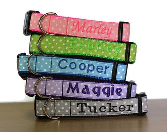 Personalized Polka Dot Dog Collar | Polka Dot Collar | Custom Dog Collar | Spring Collar for Dogs | Pastel Dog Collars | Cute Dog Collar
