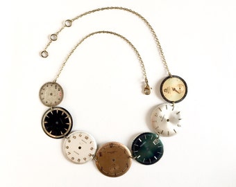 Necklace with Vintage dials from watches!