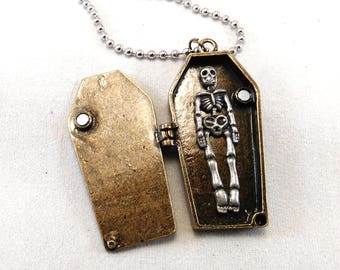 Coffin Necklace w/ Ball Chain - Gothic Jewelry