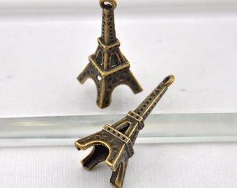 Eiffel Tower Charms -13 pcs Antique Bronze Paris Eiffel Tower Charm Pendants -35*12mm --G0079