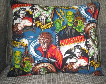 Frankenstein Pillow, Werewolf Pillow,Monster Pillow, Vampire Pillow,Mummy Pillow,The Fright,Halloween Pillow,Theater Room Pillow,Movie Night