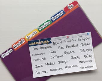Cash Envelope System Labels & Rainbow Dividers