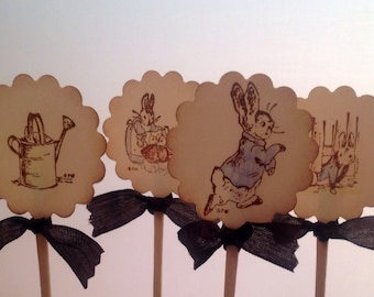 Cupcake Toppers Picks Peter Rabbit-set of 12