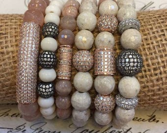 Blush, cream and Rose Gold