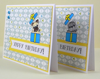 Pug Birthday Card, Pug Card, Handmade Pug Card, Dog Birthday Card