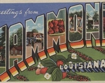 Hammond, Louisiana - Large Letter Scenes (Art Prints available in multiple sizes)