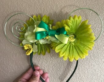Green lizard wire Minnie Mouse ears