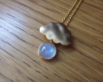Moonstone cloud necklace