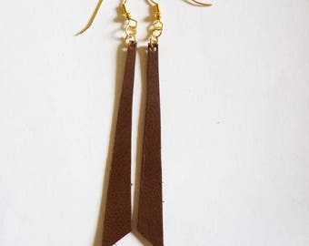 GeoMetrix: Hamska: leather earrings
