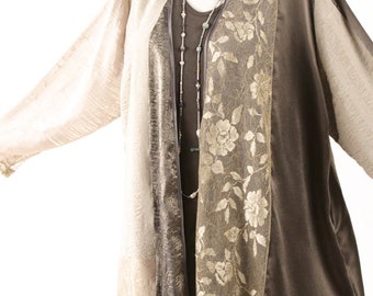 Mother of the Bride Dress Plus Size Champagne Taupe French Roses Mesh Jacket Special Occasion Custom Dress 22/24