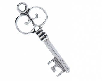 Key Charm, filigree top, sold by 6 each , Copper antique finish, 15838CS