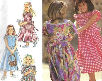 Style 2260 Little Girls Buttoned Bodice Dress And Petticoat Pattern, Size 3-8, UNCUT