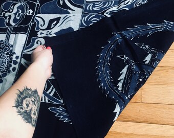 Natural Indigo Hand Dyed Beijing Opera Tapestry Wall Hanging