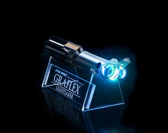 Classic Crystal Clear Acrylic Lightsaber Stand with Engraved Text