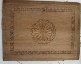 Antique hand carved lime wood panel, Victorian decorative floral wall hanging. , reclaimed, Architectural salvage