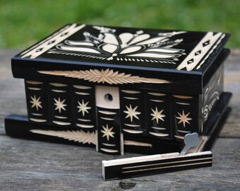Mystery box, Wooden puzzle box, Carved wooden box, Magic box Trinket box, Secret box, Hidden compartment box, Wood stash box Personalized