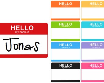 Custom 'Hello my name is' Baby Bodysuit Sticker - Name announcement