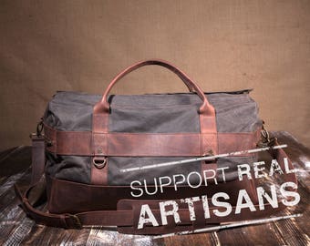 Mens Weekender Bag, Travel Bag for Men, Canvas Weekender, Mens Travel Bag