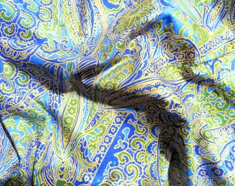 Hand woven gold printed unused Thai silk, 39 x 238"