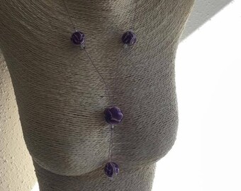 fine "Purple rose" necklace
