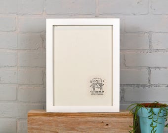 9x12 Picture Frame in 1x1 Flat Style with Solid White Finish - IN STOCK Same Day Shipping - Handmade Frame 9 x 12 inch size